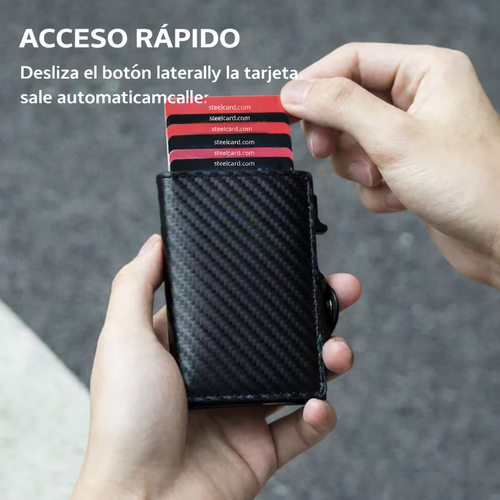 Cartera de Fibra de Carbono Antirrobo